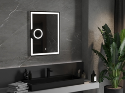 Mexen Onyx illuminated bathroom mirror with a makeup mirror 60 x 80 cm, LED 6000K, demister - 9813-060-080-611-00