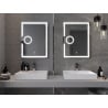 Mexen Onyx illuminated bathroom mirror with cosmetic mirror 60 x 80 cm, LED 6000K, anti-fog - 9813-060-080-611-00