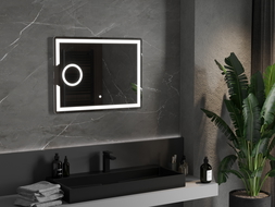 Mexen Onyx illuminated bathroom mirror with cosmetic mirror 80 x 60 cm, LED 6000K, anti-fog - 9813-080-060-611-00