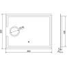 Mexen Onyx bathroom mirror with backlight and cosmetic mirror 80 x 60 cm, LED 6000K, anti-fog - 9813-080-060-611-00