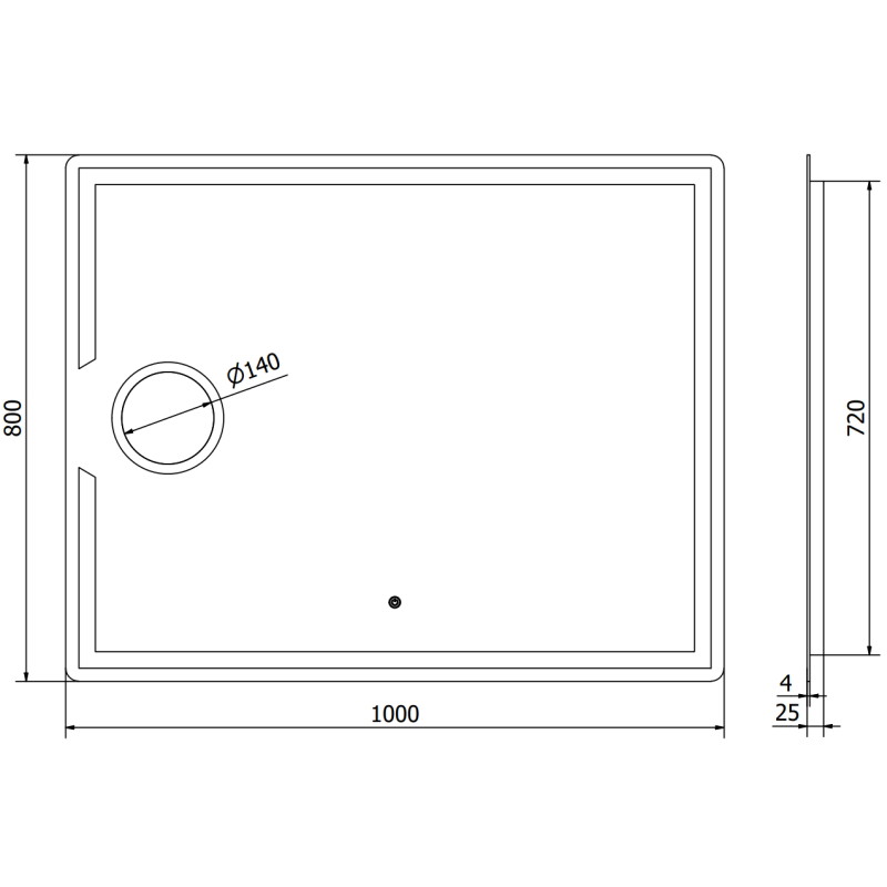 Mexen Onyx bathroom mirror with backlight and cosmetic mirror 100 x 80 cm, LED 6000K, anti-fog - 9813-100-080-611-00