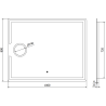 Mexen Onyx illuminated bathroom mirror with a makeup mirror 100 x 80 cm, LED 6000K, demister - 9813-100-080-611-00