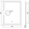 Mexen Onyx illuminated bathroom mirror with a makeup mirror 60 x 80 cm, LED 6000K, demister - 9813-060-080-611-00