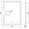 Mexen Onyx illuminated bathroom mirror with cosmetic mirror 60 x 80 cm, LED 6000K, anti-fog - 9813-060-080-611-00