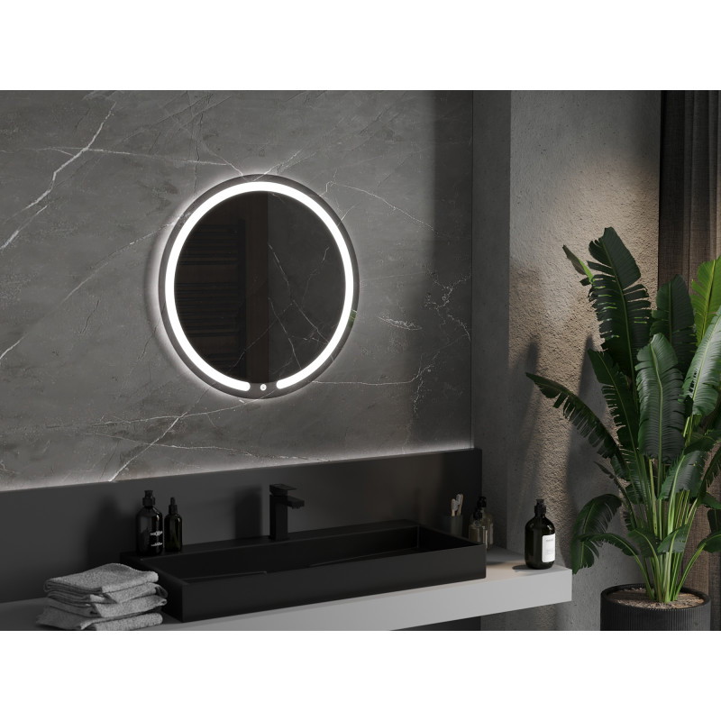 Mexen Rose illuminated bathroom mirror, round 70 cm, LED 6000K, anti-fog - 9810-070-070-611-00