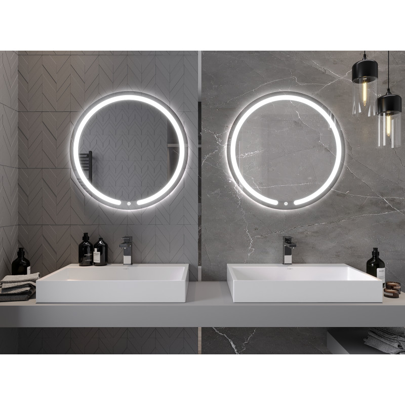 Mexen Rose illuminated bathroom mirror, round 70 cm, LED 6000K, anti-fog - 9810-070-070-611-00