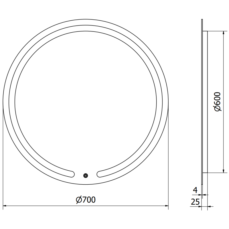 Mexen Rose illuminated bathroom mirror, round 70 cm, LED 6000K, anti-fog - 9810-070-070-611-00