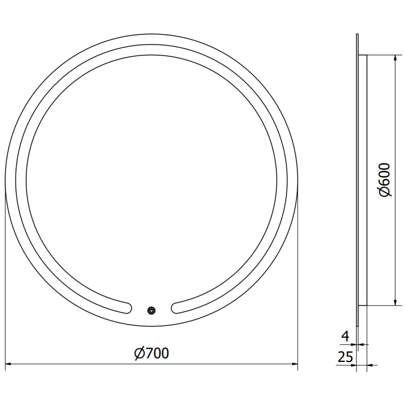 Mexen Rose LED Illuminated Bathroom Mirror, Round 70 cm, LED 6000K, Anti-Fog - 9810-070-070-611-00