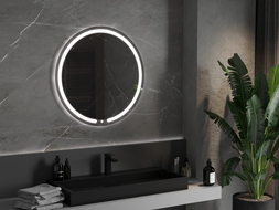 Mexen Rose illuminated bathroom mirror, round 80 cm, LED 6000K, anti-fog - 9810-080-080-611-00