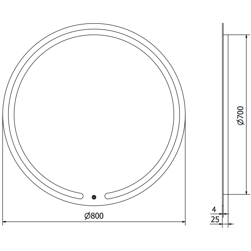 Mexen Rose illuminated bathroom mirror, round 80 cm, LED 6000K, anti-fog - 9810-080-080-611-00