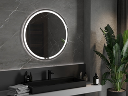 Mexen Rose illuminated bathroom mirror, round 90 cm, LED 6000K, anti-fog - 9810-090-090-611-00