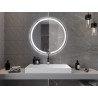 Mexen Rose illuminated bathroom mirror, round 90 cm, LED 6000K, anti-fog - 9810-090-090-611-00