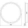Mexen Rose illuminated bathroom mirror, round 90 cm, LED 6000K, anti-fog - 9810-090-090-611-00