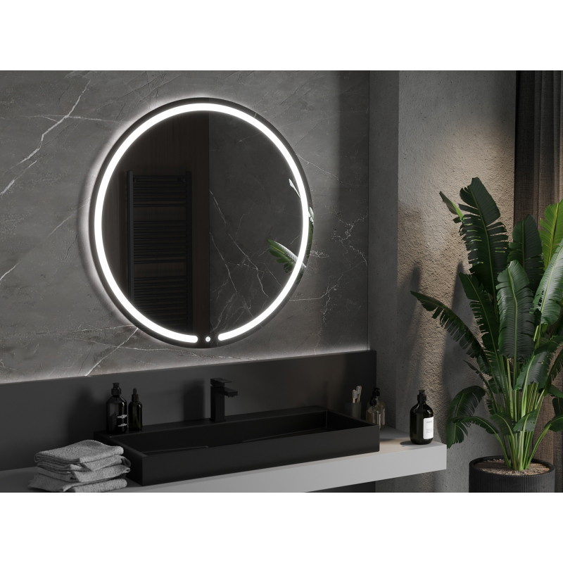 Mexen Rose illuminated bathroom mirror, round 100 cm, LED 6000K, antifog - 9810-100-100-611-00
