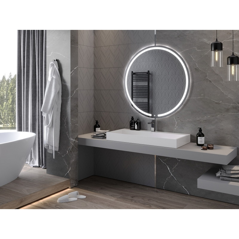 Mexen Rose illuminated bathroom mirror, round 100 cm, LED 6000K, antifog - 9810-100-100-611-00