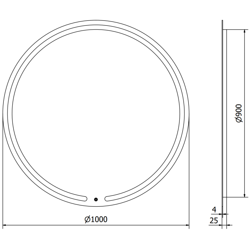 Mexen Rose illuminated bathroom mirror, round 100 cm, LED 6000K, anti-fog - 9810-100-100-611-00