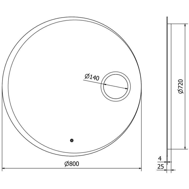 Mexen Ella bathroom mirror with lighting and cosmetic mirror, round 80 cm, LED 6000K, anti-fog - 9811-080-080-611-00