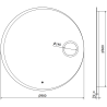 Mexen Ella illuminated bathroom mirror with a makeup mirror, round 100 cm, LED 6000K, demister - 9811-100-100-611-00