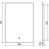 Mexen Erma illuminated bathroom mirror 50 x 70 cm, LED 6000K, demister, black frame - 9814-050-070-611-70