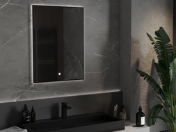 Mexen Erma illuminated bathroom mirror 60 x 80 cm, LED 6000K, demister, black frame - 9814-060-080-611-70