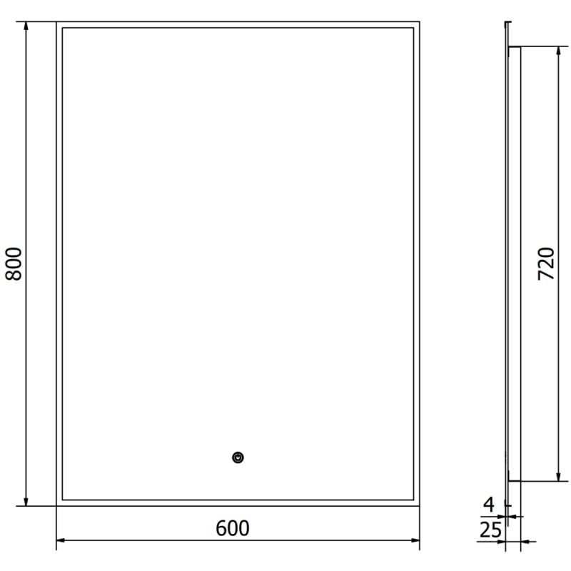 Mexen Erma illuminated bathroom mirror 60 x 80 cm, LED 6000K, anti-fog, black frame - 9814-060-080-611-70
