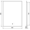 Mexen Erma illuminated bathroom mirror 60 x 80 cm, LED 6000K, anti-fog, black frame - 9814-060-080-611-70