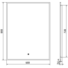 Mexen Erma illuminated bathroom mirror 60 x 80 cm, LED 6000K, demister, black frame - 9814-060-080-611-70