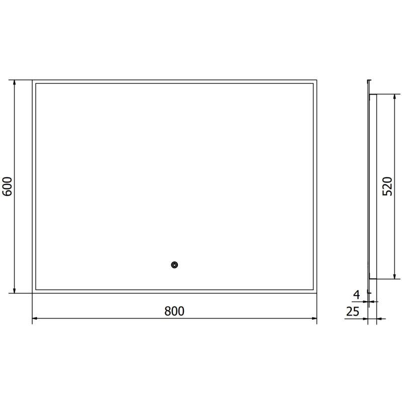 Mexen Erma illuminated bathroom mirror 80 x 60 cm, LED 6000K, anti-fog, black frame - 9814-080-060-611-70