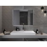 Mexen Erma 100 x 80 cm LED illuminated bathroom mirror, 6000K, anti-fog, black frame - 9814-100-080-611-70