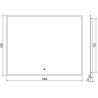 Mexen Erma 100 x 80 cm LED illuminated bathroom mirror, 6000K, anti-fog, black frame - 9814-100-080-611-70
