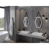 Mexen Orla bathroom mirror with backlight 50 x 70 cm, LED 6000K, anti-fog, black frame - 9815-050-070-611-70