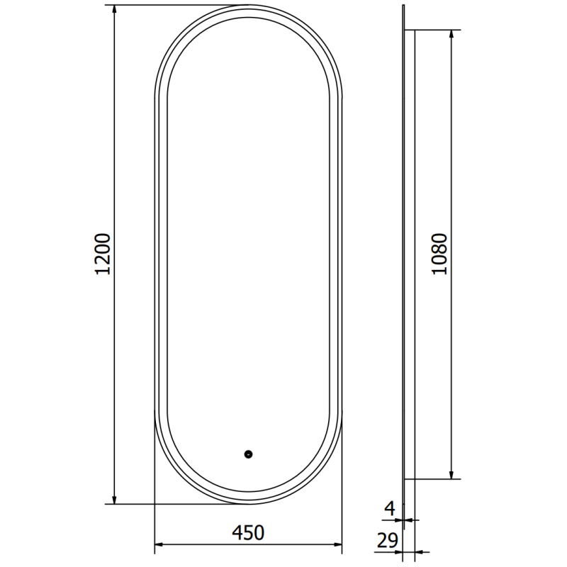Mexen Bono illuminated bathroom mirror 45 x 120 cm, LED 6000K, anti-fog - 9816-045-120-611-00