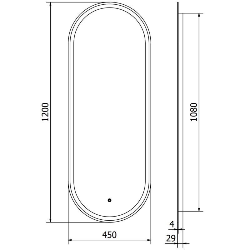 Mexen Bono LED illuminated bathroom mirror 45 x 120 cm, LED 6000K, anti-fog - 9816-045-120-611-00