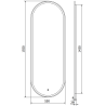 Mexen Bono bathroom mirror illuminated 55 x 155 cm, LED 6000K, anti-fog - 9816-055-155-611-00