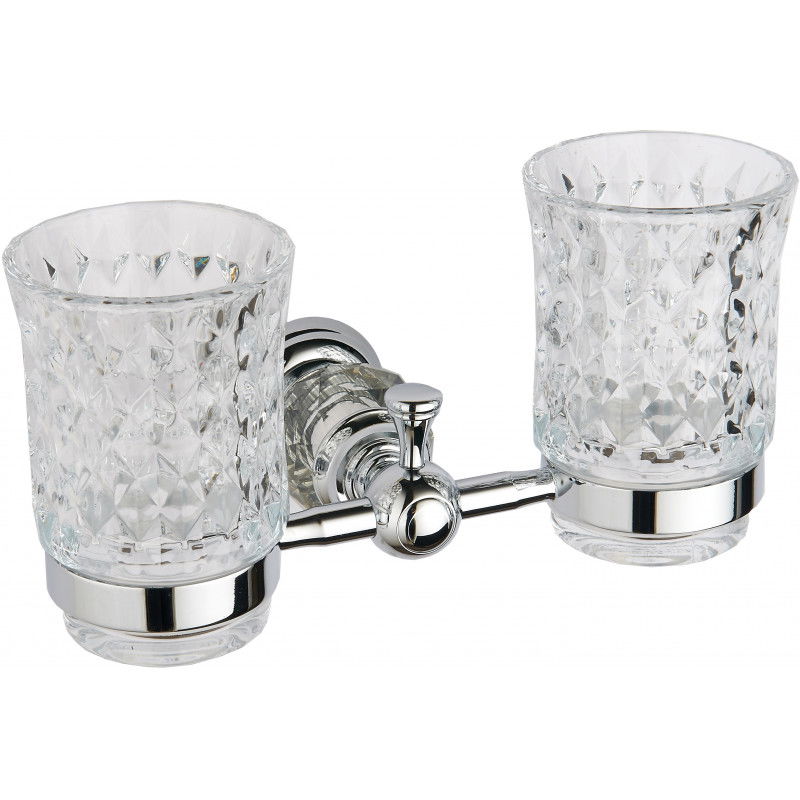 Mexen Estela double toothbrush cup, Chrome - 7011552-00