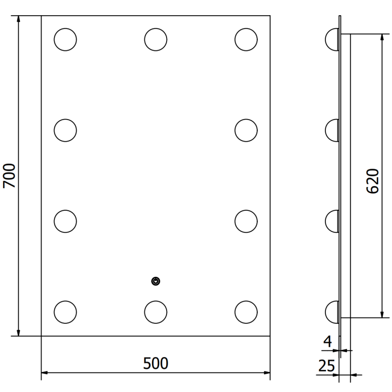 Mexen Dona illuminated bathroom mirror 50 x 70 cm, LED 6000K, anti-fog - 9818-050-070-611-00