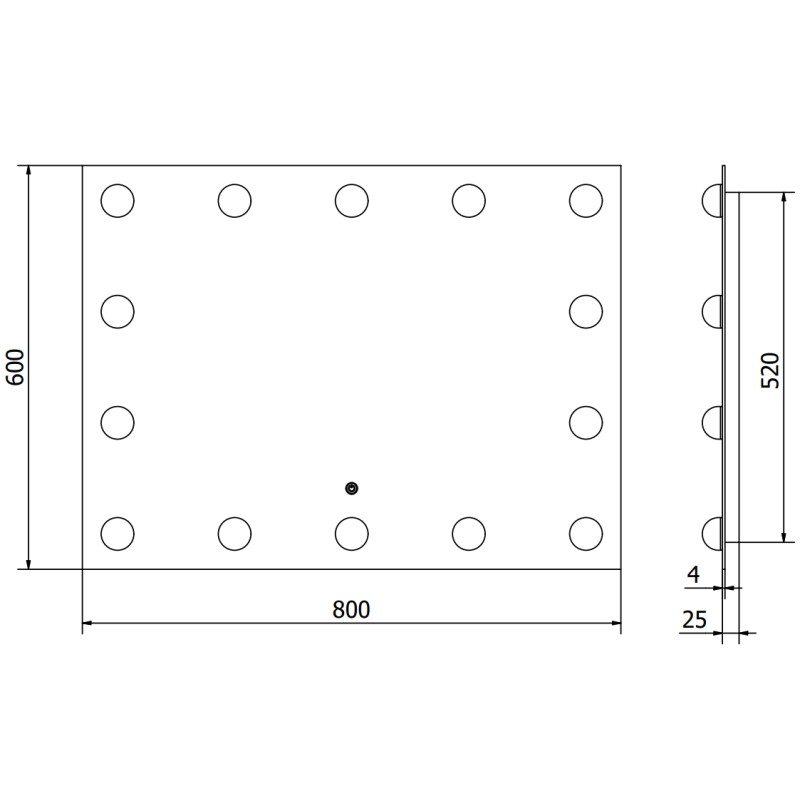 Mexen Dona bathroom mirror illuminated 80 x 60 cm, LED 6000K, anti-fog - 9818-080-060-611-00