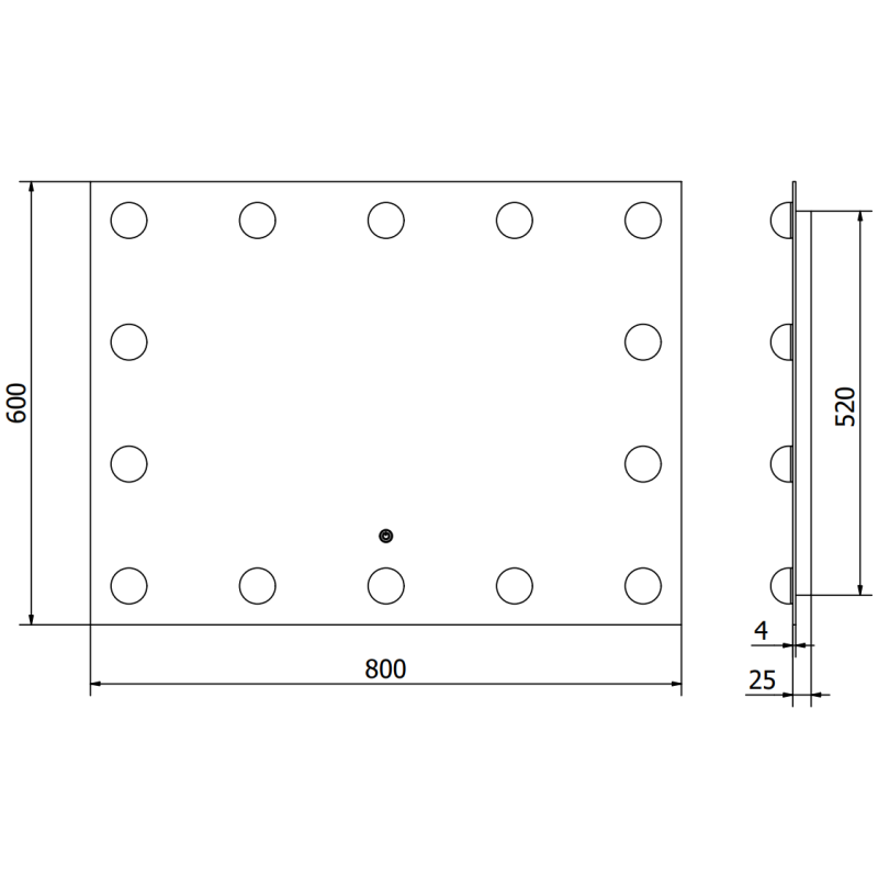 Mexen Dona illuminated bathroom mirror 80 x 60 cm, LED 6000K, anti-fog - 9818-080-060-611-00