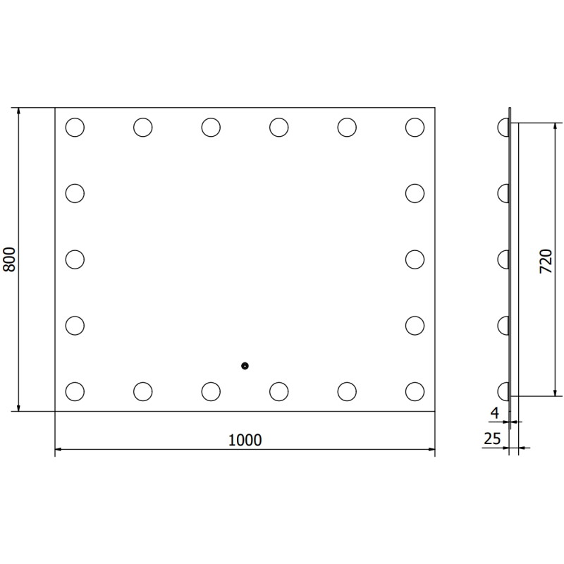 Mexen Dona bathroom mirror illuminated 100 x 80 cm, LED 6000K, anti-fog - 9818-100-080-611-00