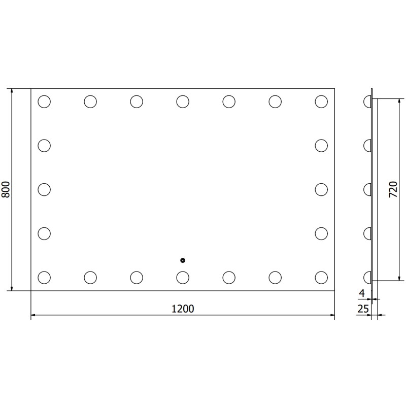 Mexen Dona LED-lit bathroom mirror 120 x 80 cm, 6000K, anti-fog - 9818-120-080-611-00