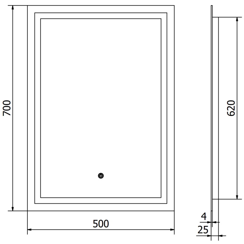 Mexen Miko backlit bathroom mirror 50 x 70 cm, LED 6000K, anti-fog - 9819-050-070-611-00