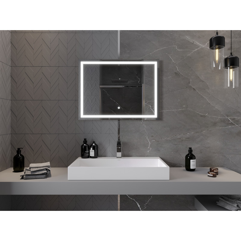 Mexen Miko illuminated bathroom mirror 80 x 60 cm, LED 6000K, anti-fog - 9819-080-060-611-00