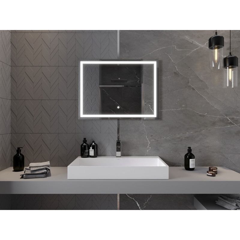 Mexen Miko illuminated bathroom mirror 80 x 60 cm, LED 6000K, antifog - 9819-080-060-611-00
