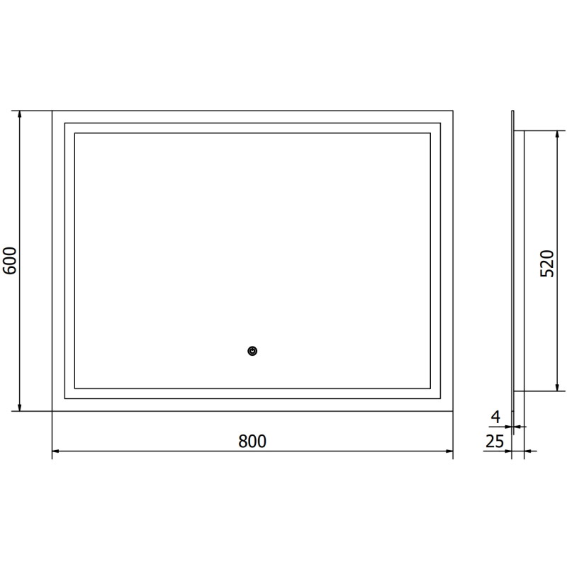 Mexen Miko illuminated bathroom mirror 80 x 60 cm, LED 6000K, antifog - 9819-080-060-611-00