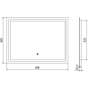 Mexen Miko illuminated bathroom mirror 100 x 80 cm, LED 6000K, demister - 9819-100-080-611-00