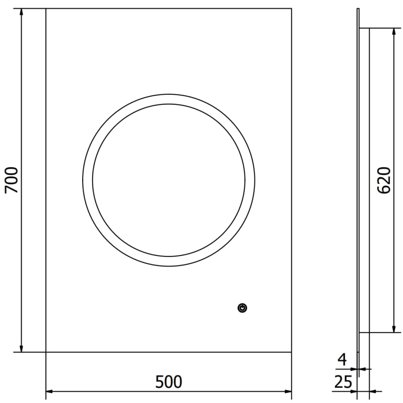 Mexen Koga illuminated bathroom mirror 50 x 70 cm, LED 6000K, anti-fog - 9821-050-070-611-00