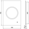 Mexen Koga illuminated bathroom mirror 50 x 70 cm, LED 6000K, anti-fog - 9821-050-070-611-00