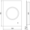 Mexen Koga illuminated bathroom mirror 50 x 70 cm, LED 6000K, demister - 9821-050-070-611-00