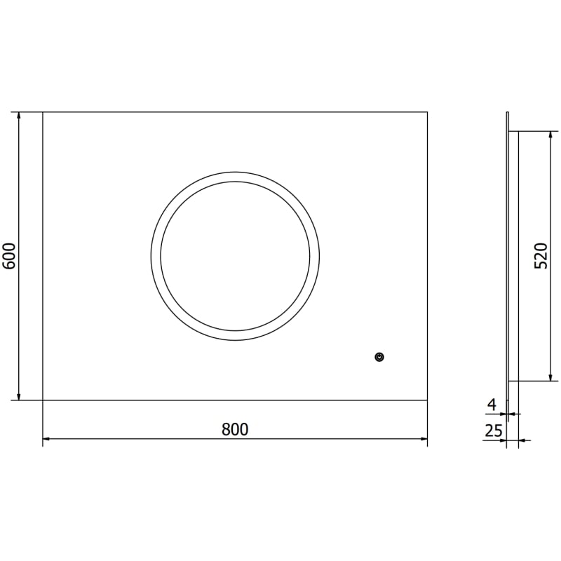 Mexen Koga illuminated bathroom mirror 80 x 60 cm, LED 6000K, antifog - 9821-080-060-611-00