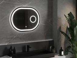 Mexen Umba illuminated bathroom mirror with cosmetic mirror 80 x 60 cm, LED 6000K, anti-fog - 9822-080-060-611-00